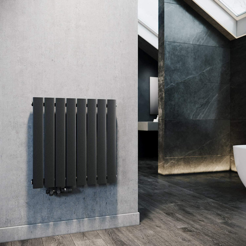 Shakia Horizontal Designer Radiator, 63cm H x 61.6cm W x 9cm D, Anthracite