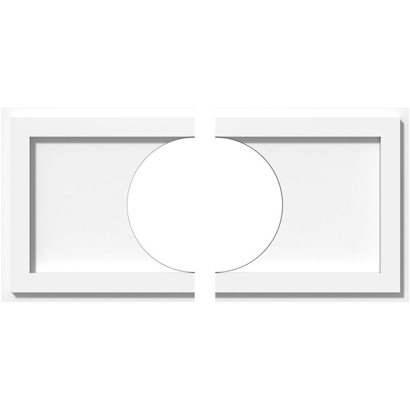 20"W x 10"H x 7"ID x 7"C x 1"P Rectangle Architectural Grade PVC Contemporary Ceiling Medallion, Two Piece