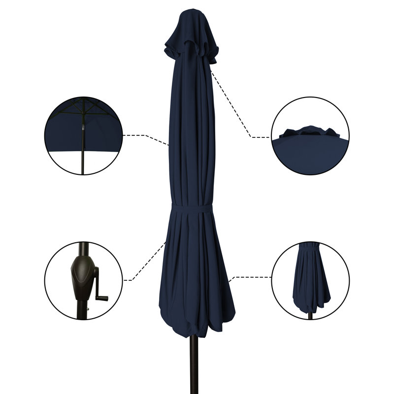 Parasols rectangulaires de marché Myhand 10X6.5FT, Bleu marine