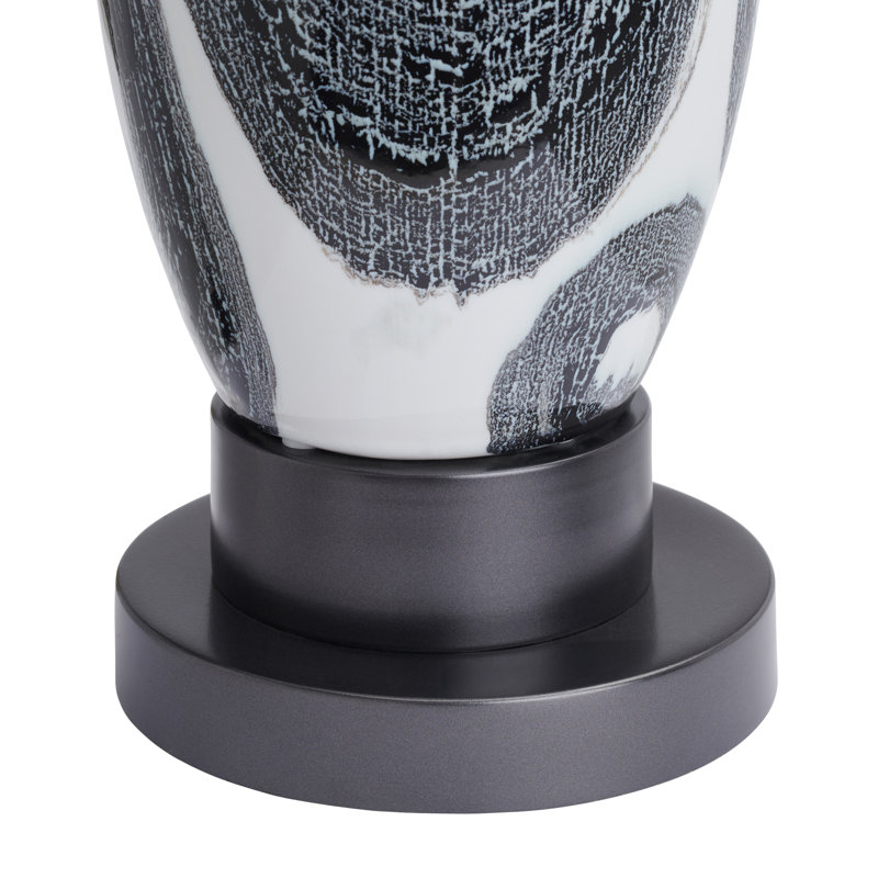 29.5" Metal Table Lamp With White Shade