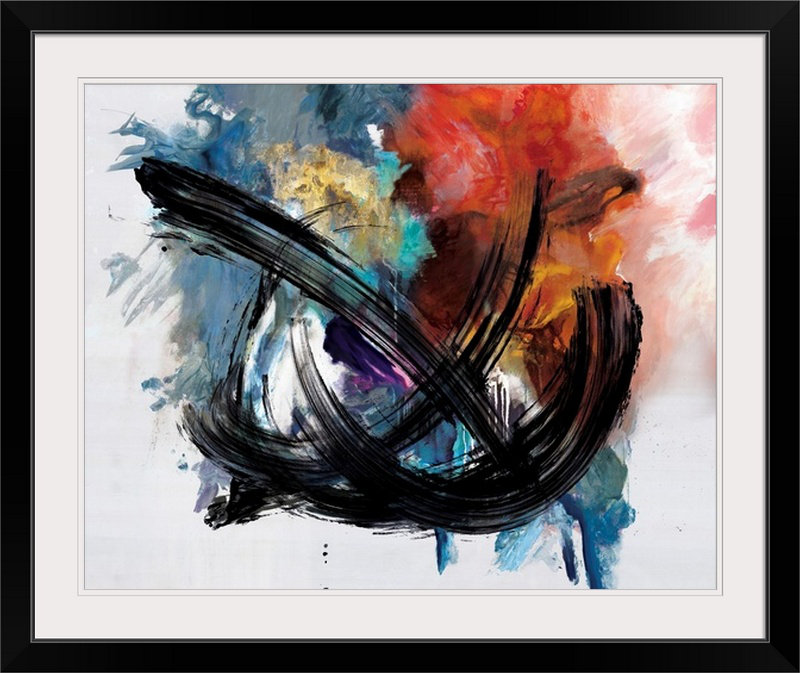 «The Fire intérieur», reproduction d'art, Cadre noir, H 32 po x l 38 po x P 1 po