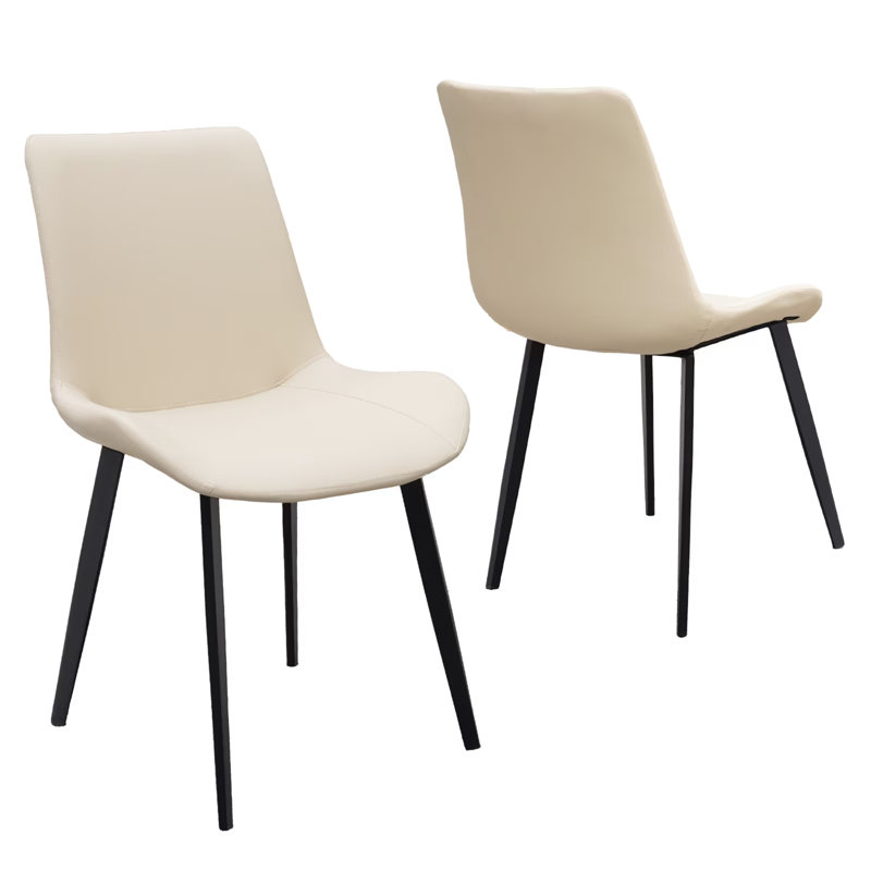 Chaise en polyuréthane avec pieds en métal, Beige, 2