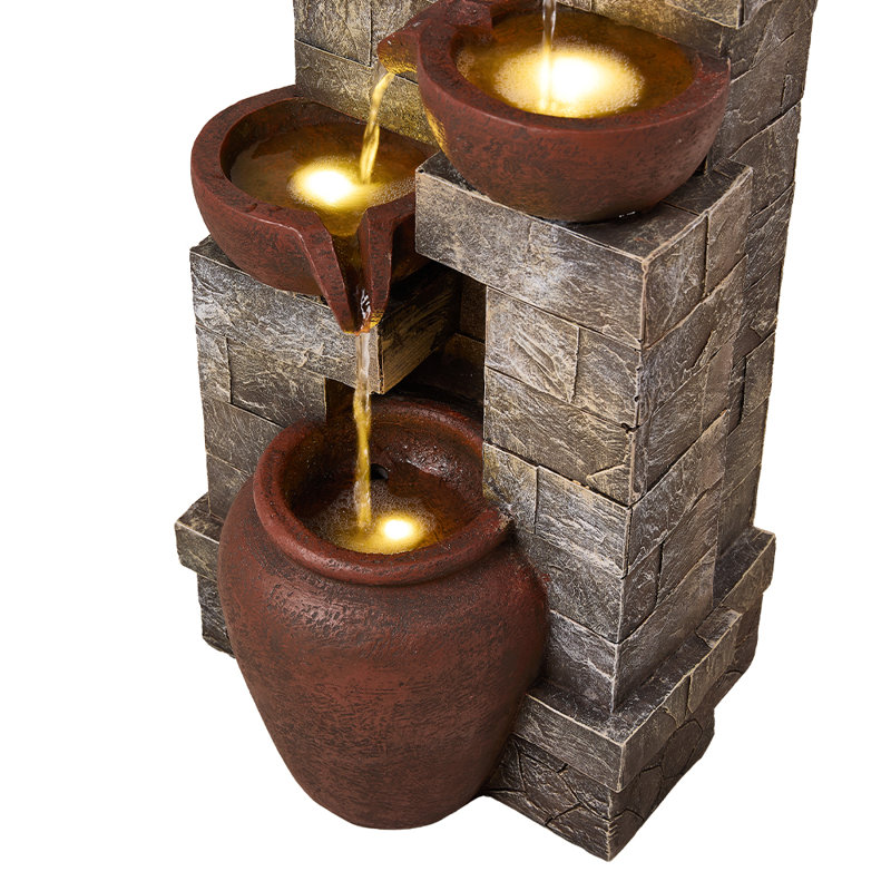 Outdoor Fountain with Lights