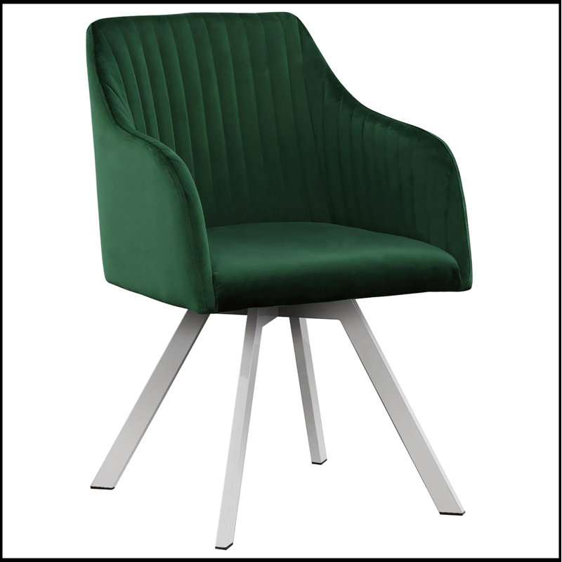 Fauteuil pivotant vert avec accoudoirs inclinés avec siège baquet confortable