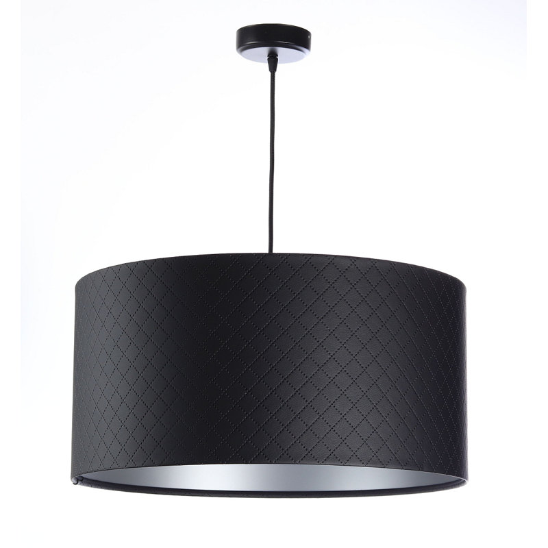 Illythia 1 - Light Silver Drum Pendant, 107cm H x 40cm W x 40cm D