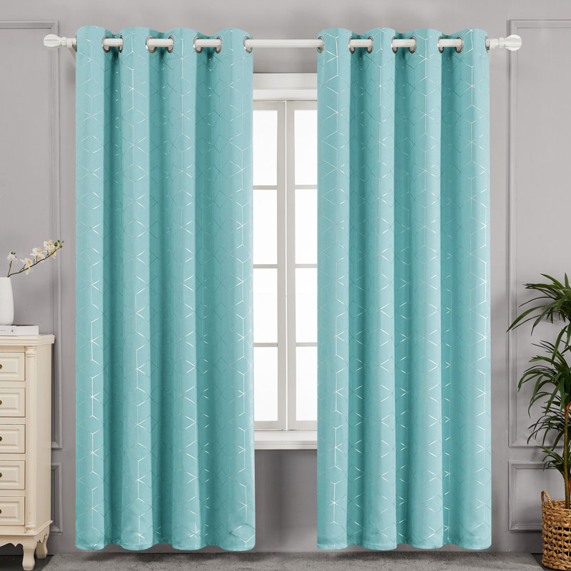Bost Room Darkening Thermal Curtains, Width 117 x Drop 138 cm, Sky Blue