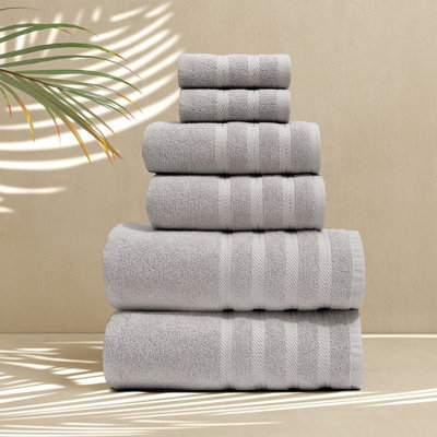  Ensemble de serviettes de bain 100% coton peigné 6 pièces - Serviettes de bain ultra douces et très absorbantes