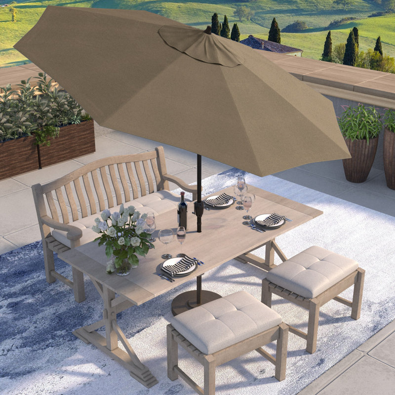 Parasol de marché 9 pi Jelks, Taupe