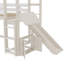 Lit mezzanine simple avec bibliothèque Design ludique pour enfants Structure en forme de maison avec glissières de sécurité de haute qualité, beige
