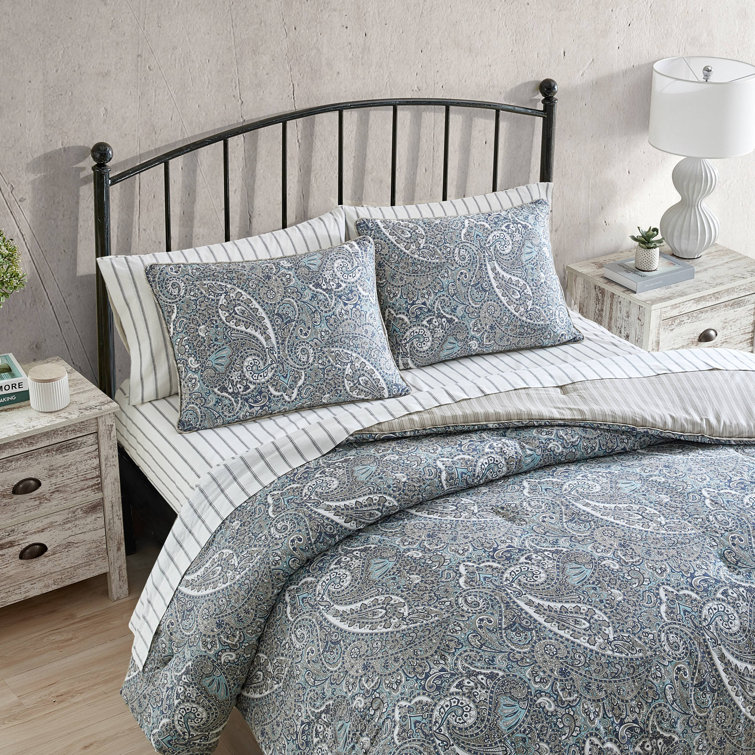 Nautica Tortola Cotton Reversible Blue Comforter Set & Reviews