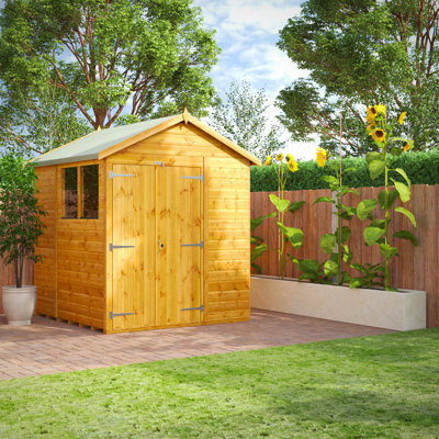 Powersheds 6 x 6ft Timber Tongue & Groove Garden Shed, Double Doors