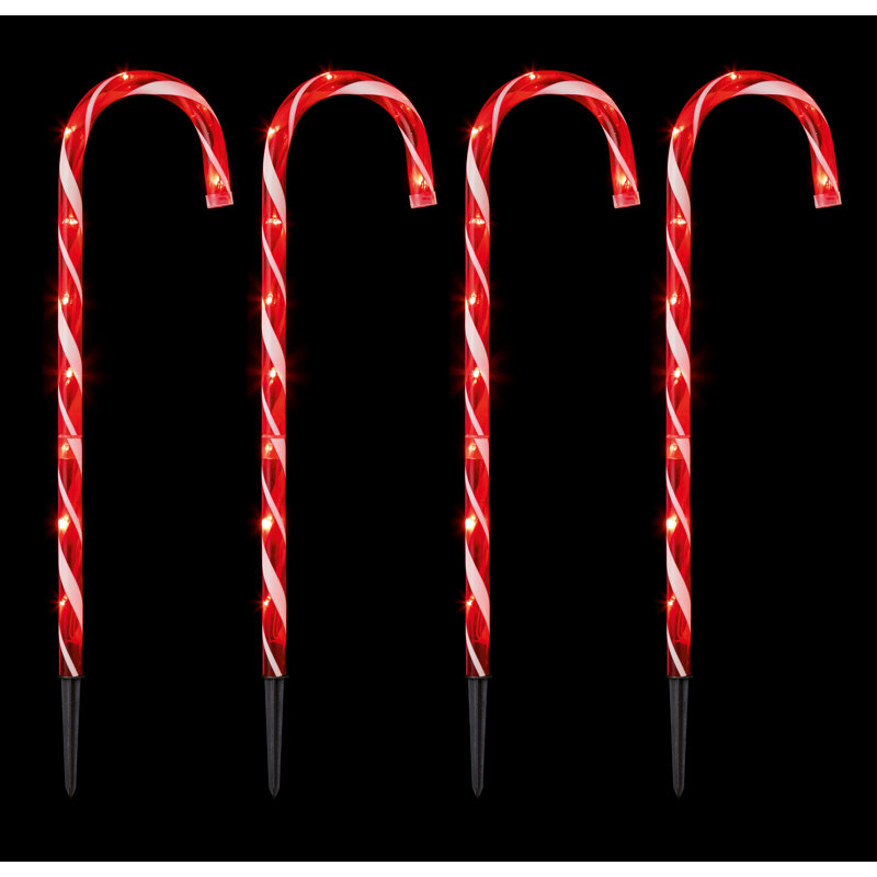 Christmas Candy Cane Pathway Lights, Red