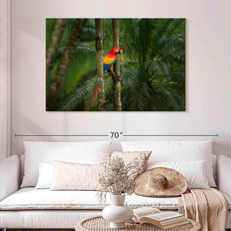 Brampt Wild Scarlet Macaw, 32" H x 48" W