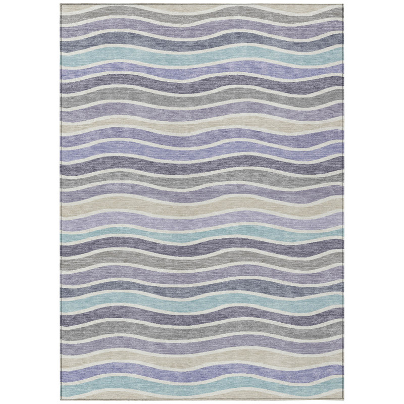 Machine Washable Indoor/Outdoor Micelotta ACN2333 Stripes Rug, Rectangle 3' x 5'