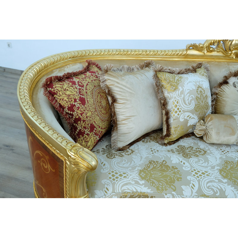 Sofa, Gold, 44.5" H x 79" W x 37.5" D
