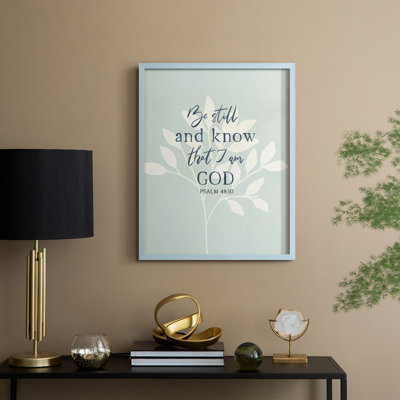 «Be Still», reproduction encadrée - bois massif