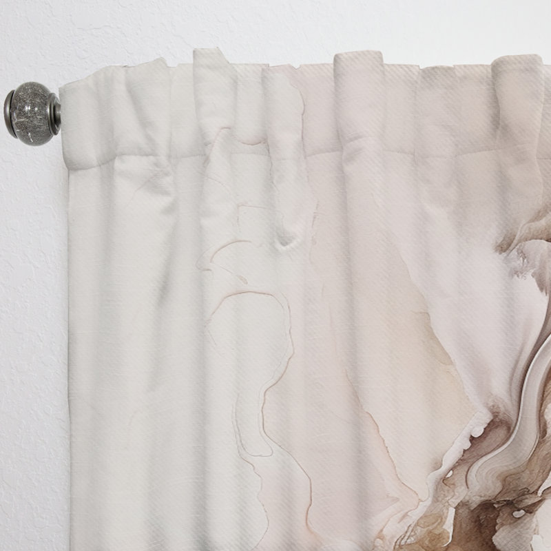 Brun délicat Marbre délicat I - Rideau de marbre abstrait - Velours obscurcissant - 1 panneau, L 52 po x L 108 po