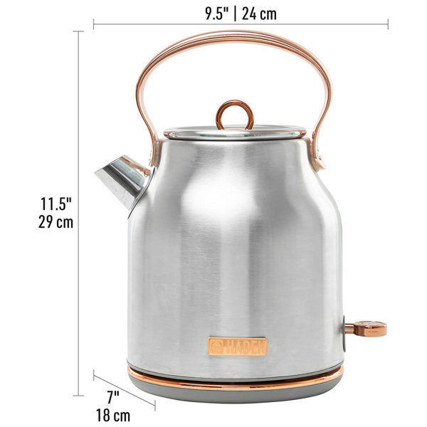 HADEN Poodle & Blonde 1.8 qt. Stainless Steel Electric Tea Kettle