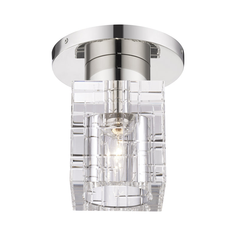 Plafonnier encastré en cristal Brackenridge, Nickel poli