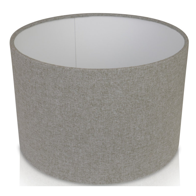 Linen Drum Lamp Shade ( Screw On ) in Grey, 17.5cm H x 20cm W x 20cm D
