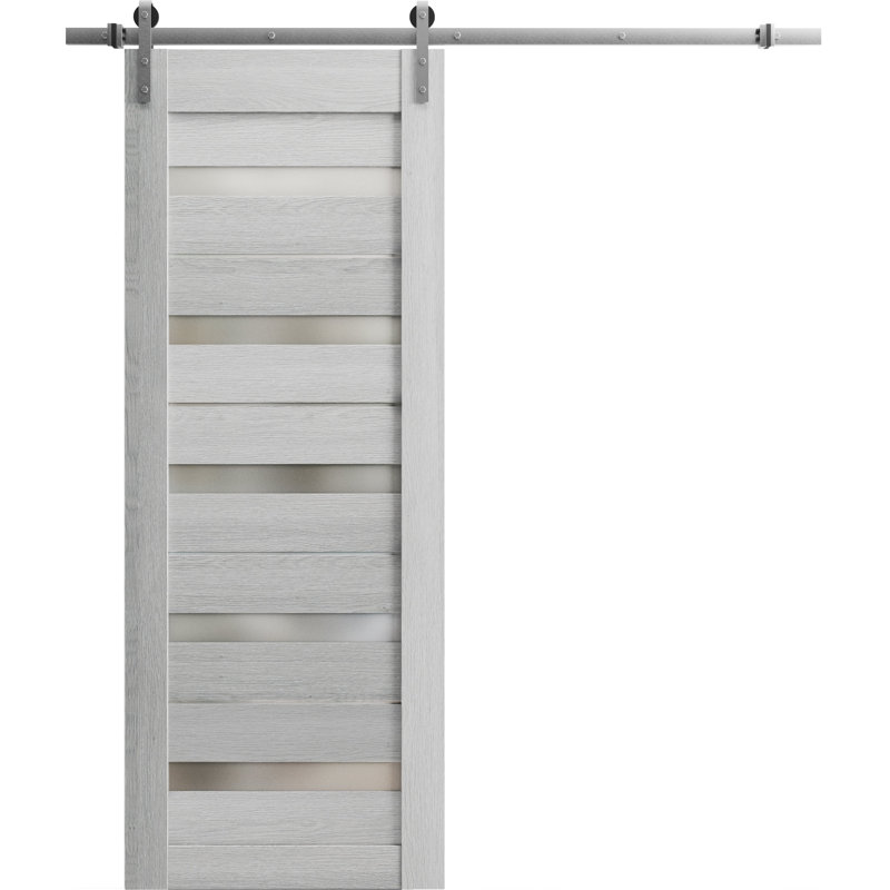 Porte de grange robuste en verre givré Quadro, 28 po x 96 po