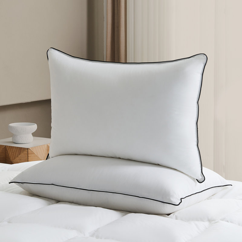  Oreiller en duvet d'oie 100% coton, Grand lit