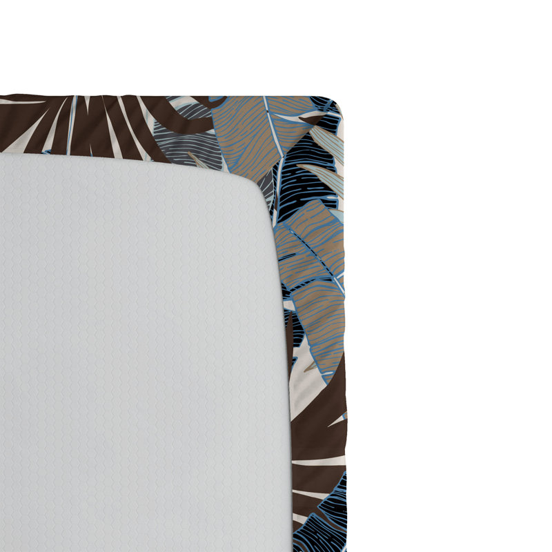 Drap-housse Ambesonne, Drap-housse de taille simple, Amande, vert, taupe chaud / floral