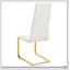 Ensemble de chaises d'appoint rembourrées blanches et dorées Whittingham, luxueuses et confortables pour toute salle à manger