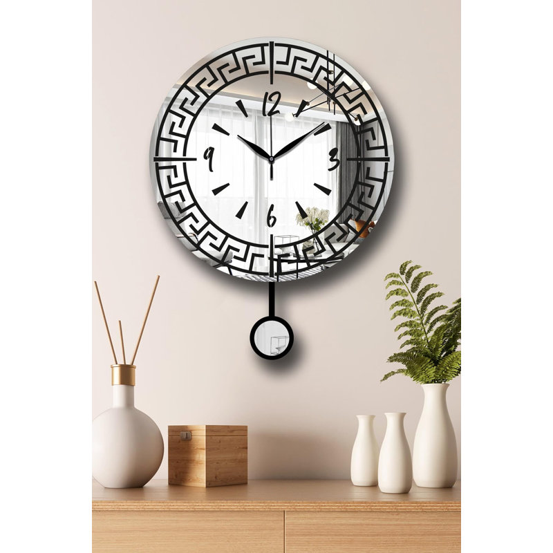 Horloge murale élégante Elegant, argent, 15,4 po x 19,7 po | Fabrication durable en panneau de fibres à densité moyenne et en acrylique, épaisseur: 0,1 pouce | Design moderne pour le salon, la cuisine ou le bureau | Décoration élégante