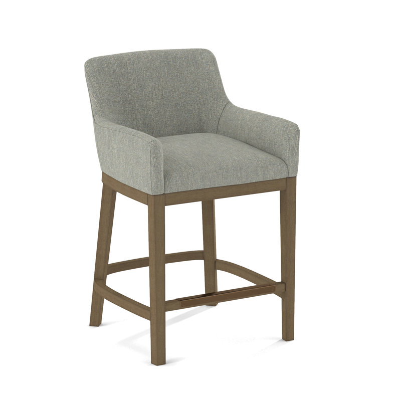 Upholstered Stool, Weathered Gray, Applause Choco Suisse