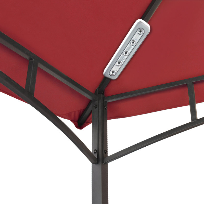 Mugen 8 Ft. W x 5 Ft. D Steel Grill, Burgundy