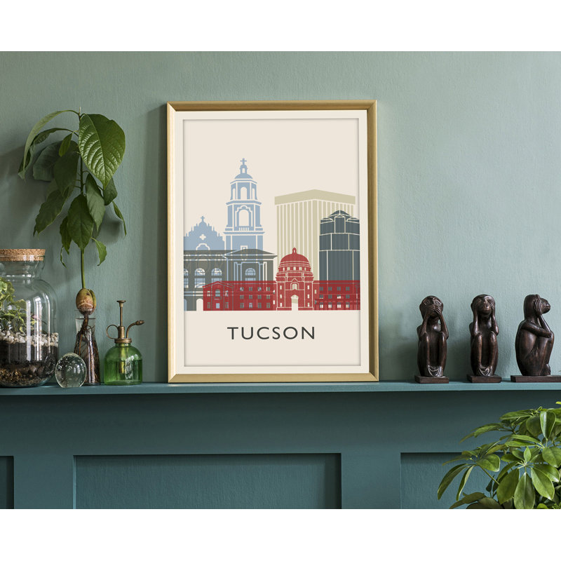 Illustration de Tucson, villes américaines, affiche non encadrée, affiche de l'Arizona State, H 24 po x l 16 po x P 0,35 po