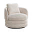 Fauteuil demi-tonneau pivotant 30 po avec revêtement en chenille et coussin de soutien-1300407870