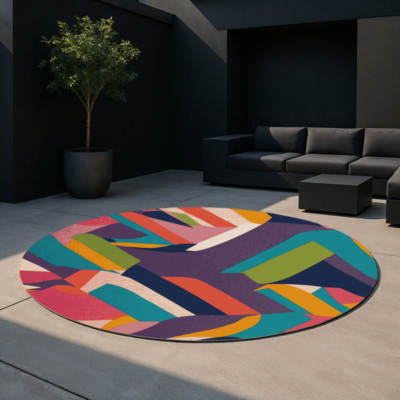 Tapis intérieur / extérieur Luminous Vortex, Rond 5 pi