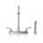 High Arc 2-handle Kitchen Faucet With Pull-out Side Sprayer, 360° Swivel Spout, 4-hole Installation