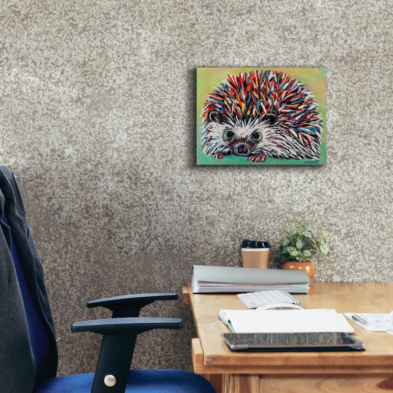 " Colourful Hedgehog " by Carolee Vitaletti, 12" H x 16" W x 0.75" D