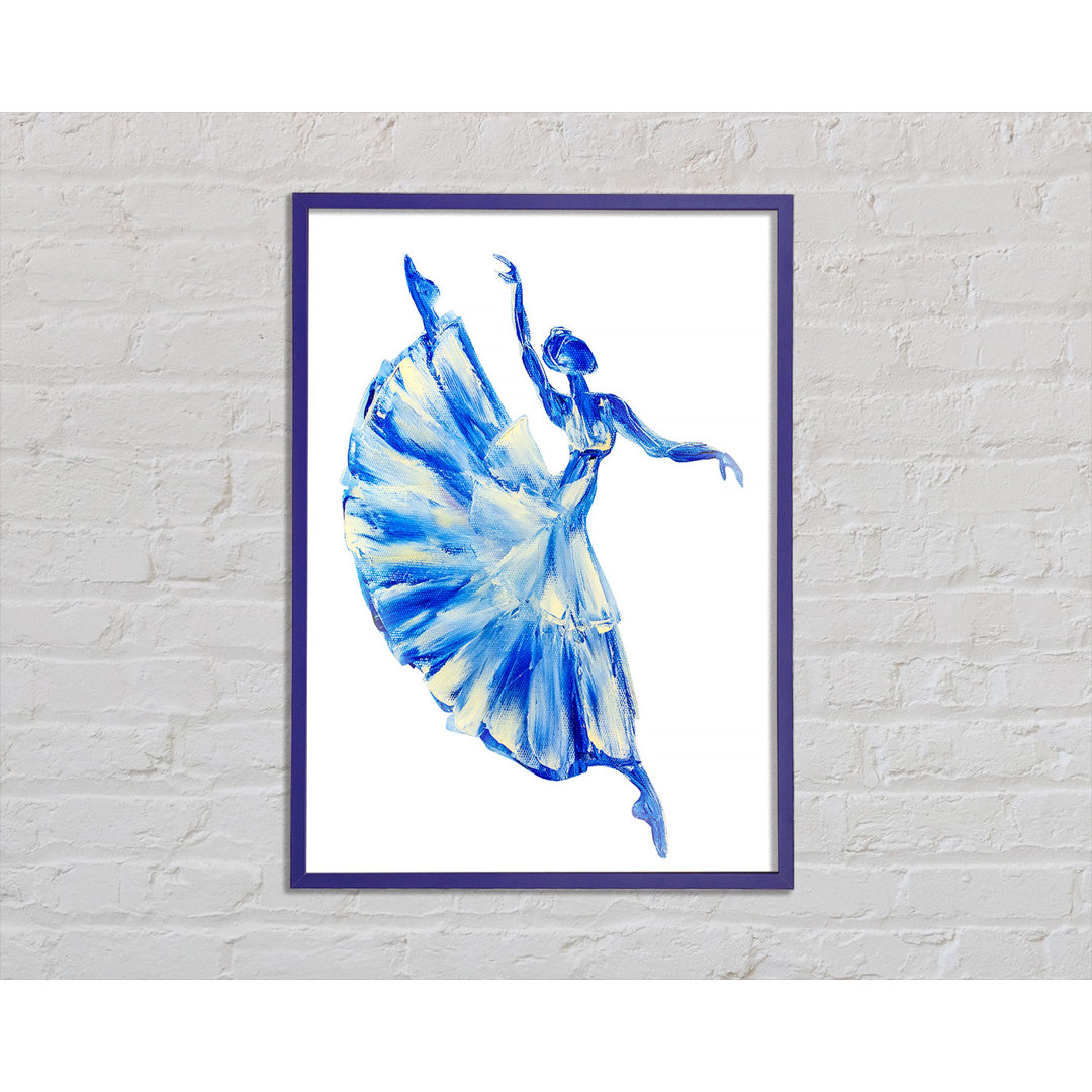 Praneeth Blue Ballerina 11 Gerahmter Druck Wandkunst