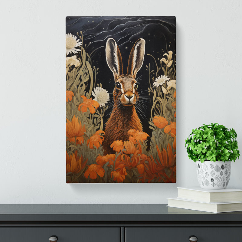 Hare Tachisme - No Frame Art Prints - Wrapped Canvas, 50cm H x 35cm W x 3cm D