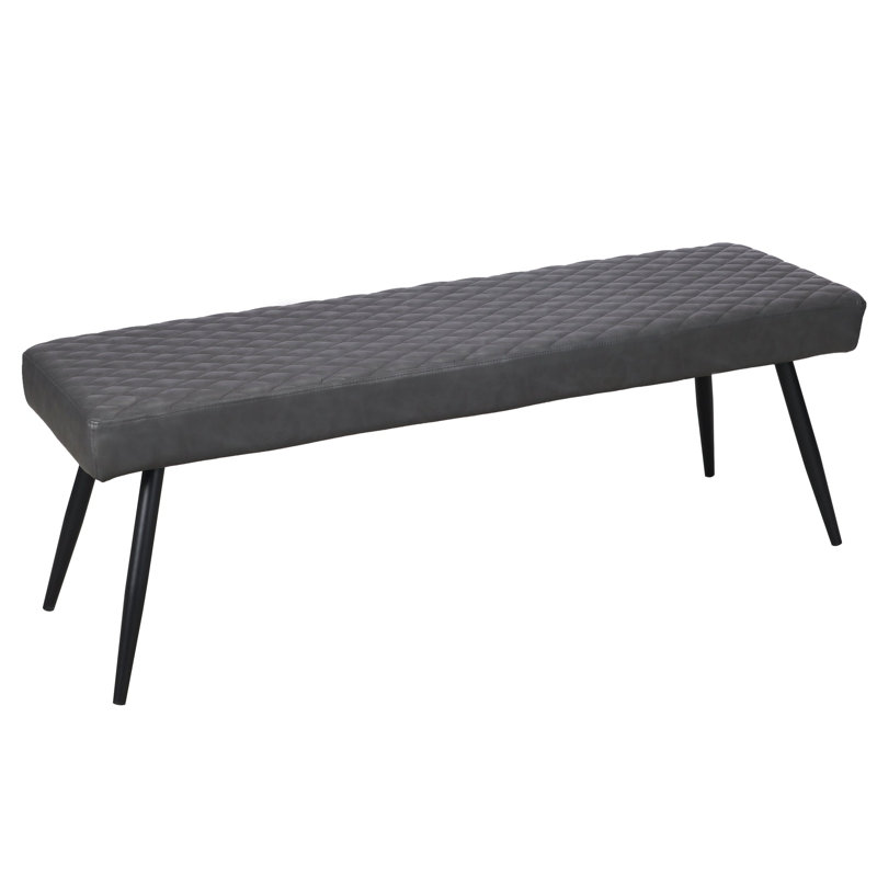 Banc rembourré en similicuir Lavren, Gris