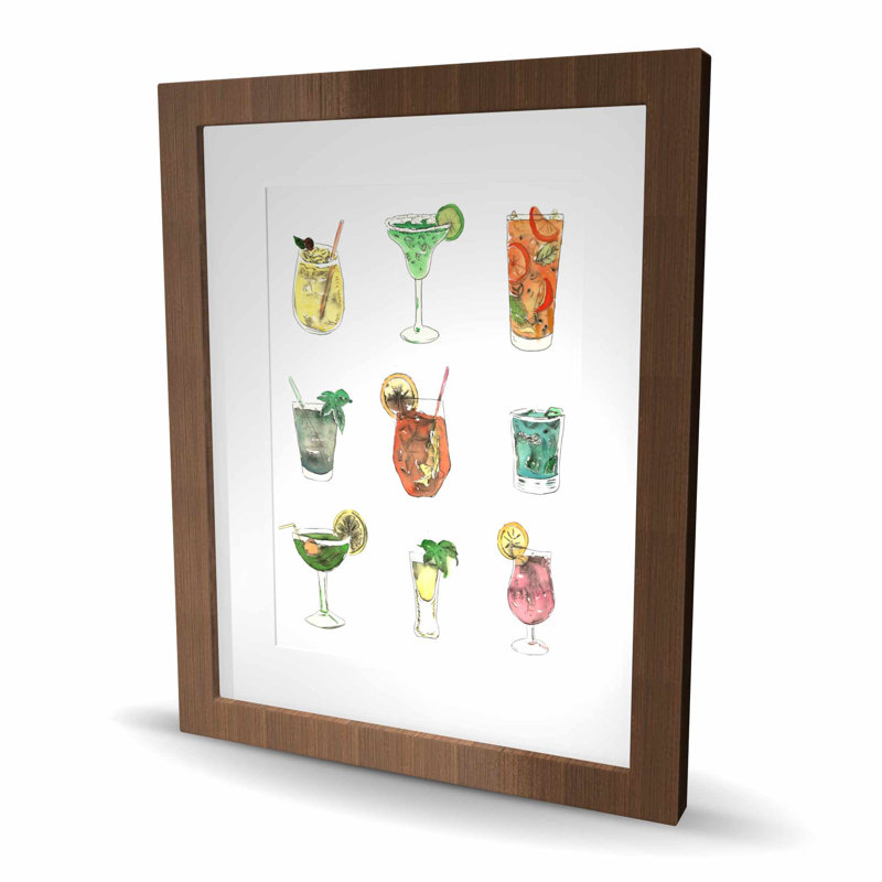 Cocktails colorés - impression de cuisine illustrative | Décoration intérieure, Brun