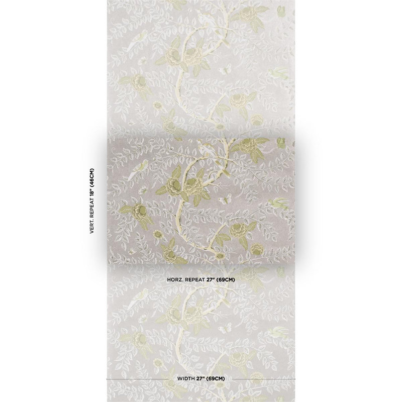 Tole Bird Wallpaper Roll, Green
