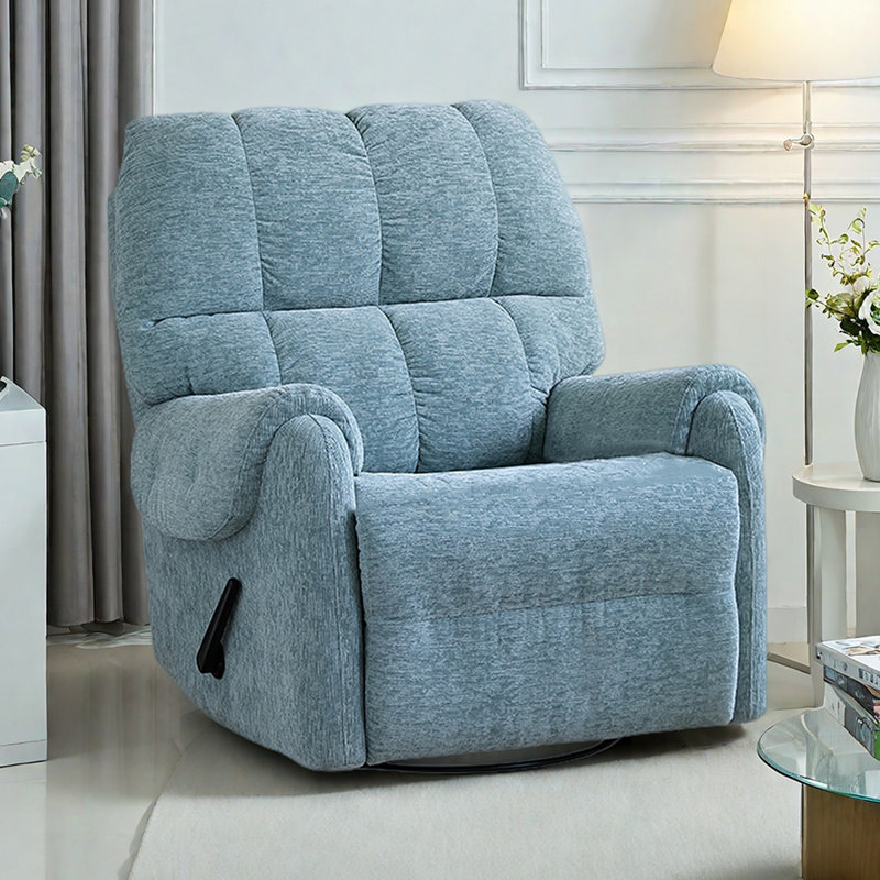 Fauteuil inclinable moderne et multifonctionnel en chenille, Bleu