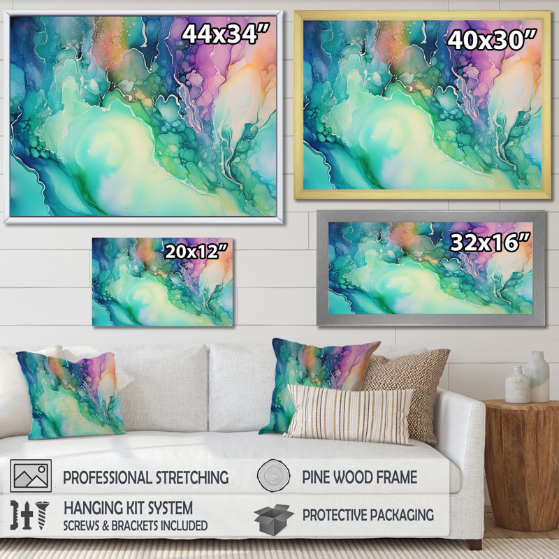 Chuipek - Aurora Borealis, reproduction sur toile_106520, H 24 po x l 32 po x P 1 po, Toile naturelle avec cadre flottant