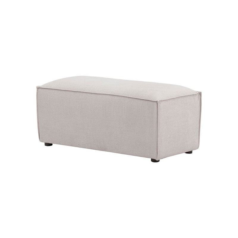 Bolten 18cm Wide No Pattern Pouffe Ottoman, Beige