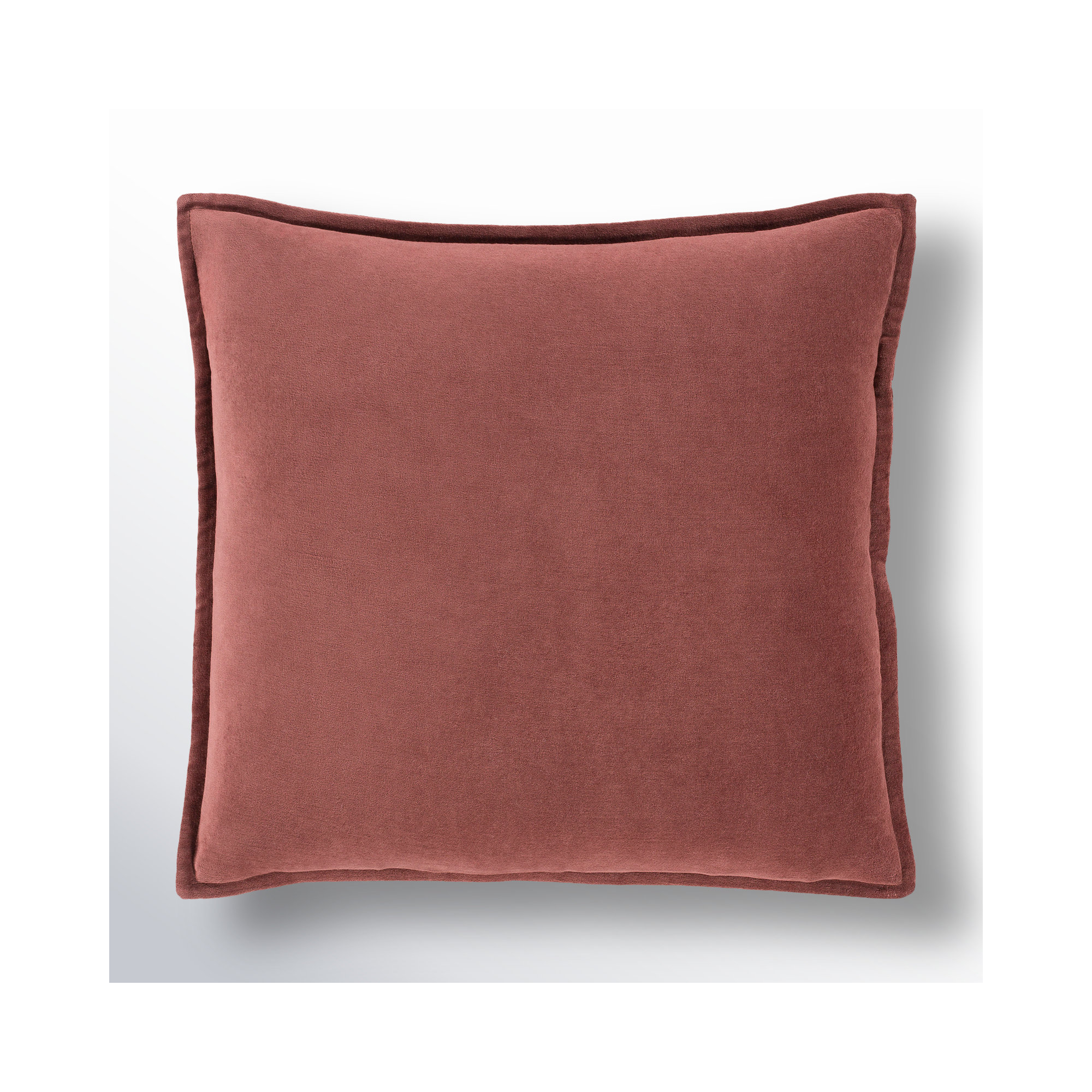 Edgar 100% Cotton Throw Pillow, 20"H x 20"W, Brick Red, Polyester/Polyfill