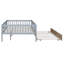 Lit de jour double avec couchette et barrière de sécurité grise - Créez un espace de repos confortable et confortable pour la chambre à coucher-158667674-158667679
