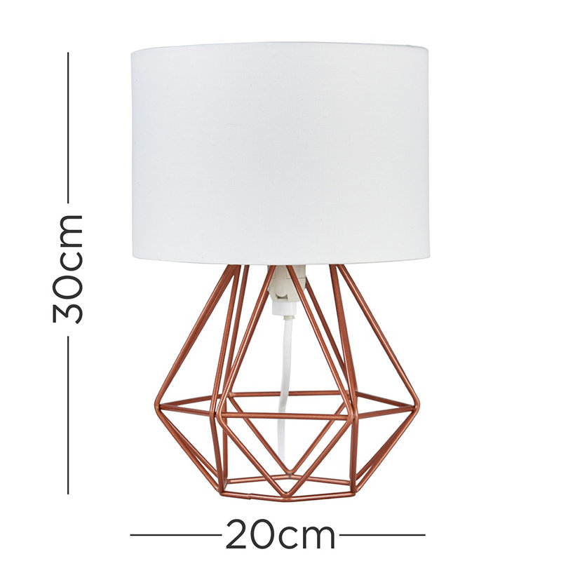 Bartelt Metal Table Lamp, Copper, White, No