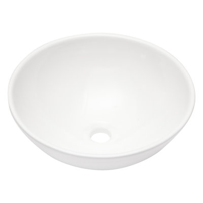16"X16" White Ceramic C Vessel Bathroom Sink