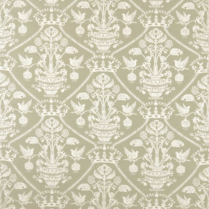 Highgrove Damask, Silver Green