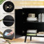 Buffet cannelé avec tablettes réglables et armoire d'appoint multifonctionnelle en bois avec portes, rangement pour buffet-2071191329